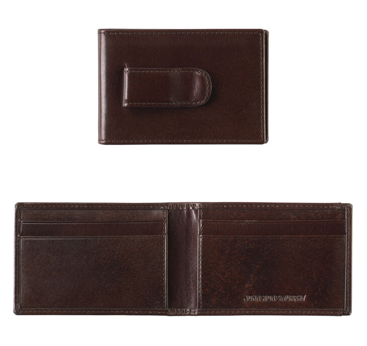 Johnston & Murphy Italian Leather Two-Fold Money Clip Wallet. 1 Johnston & Murphy Italian Leather Two-Fold Money Clip Wallet. 1