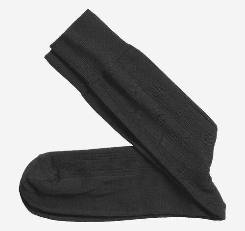 Wool Ribbed Socks - Black
