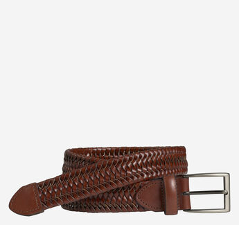 Stretch Leather Braided Belt