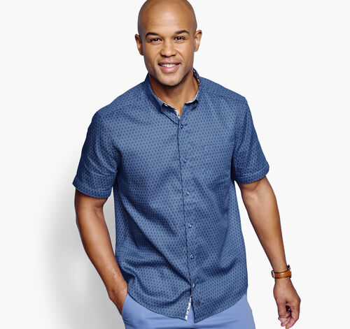 Textured Cotton Short-Sleeve Shirt