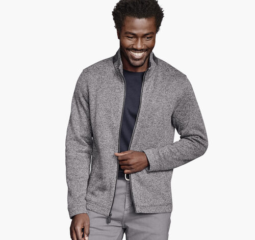Marled Ribbed Full Zip