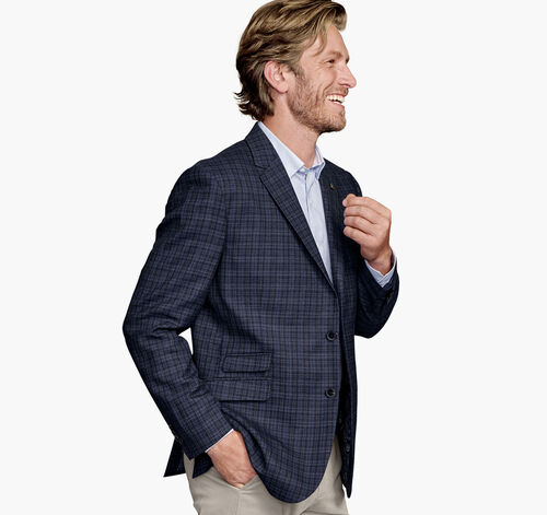 Multi-Line Plaid Dress Blazer