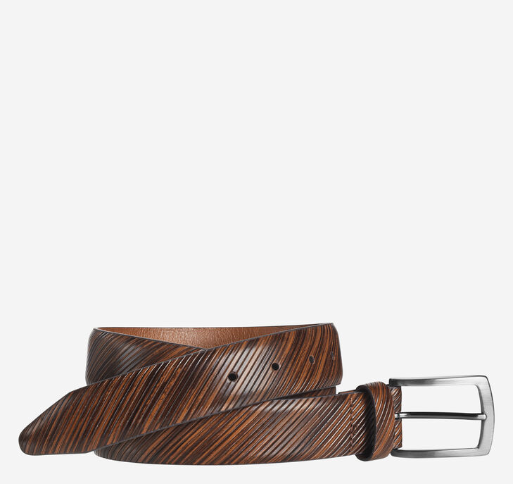 Johnston & Murphy Diagonal-Etched Belt. 1