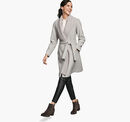 Wool Coat with Removable Knit-Collar