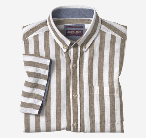 Stripe Linen-Blend Shirt