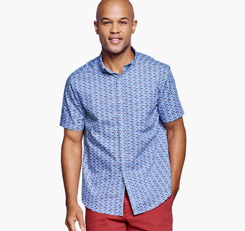 Printed Cotton Short-Sleeve Shirt