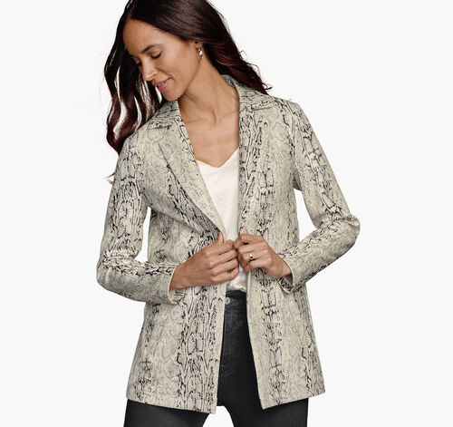 Faux-Snakeskin Blazer