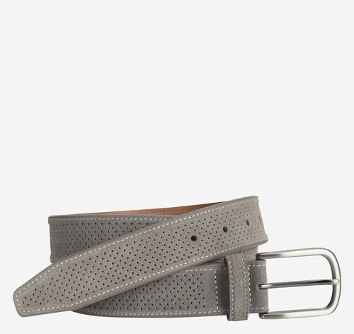 Perfed Suede Belt - Gray