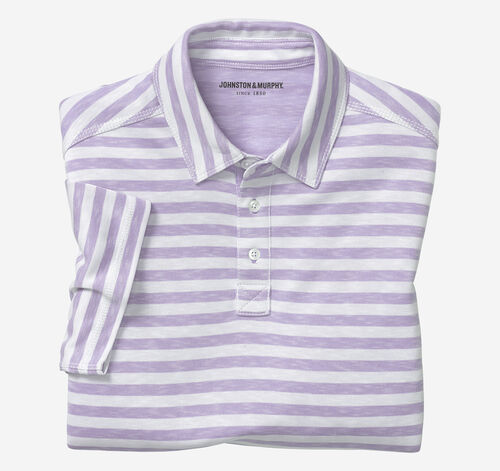Vintage Slub Stripe Polo - Lavender
