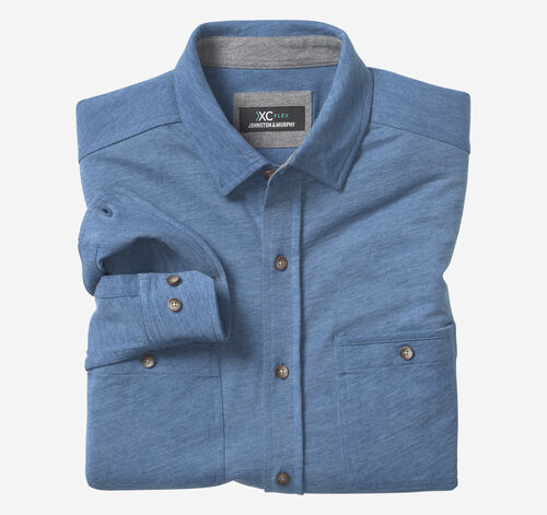 XC Flex® Stretch Indigo Long-Sleeve Shirt