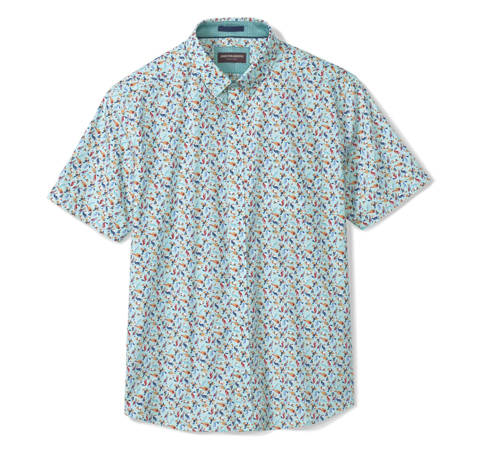 Printed Cotton Short-Sleeve Shirt | Johnston & Murphy