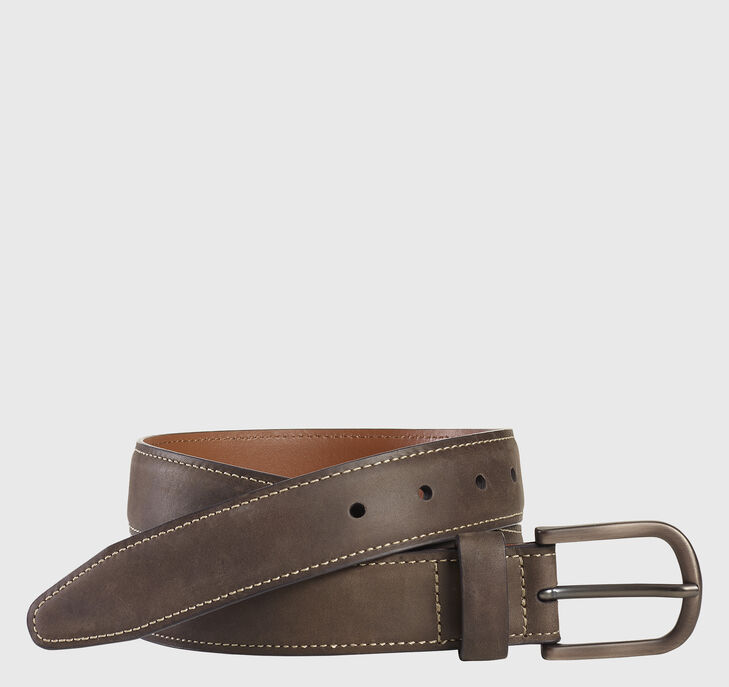 Johnston & Murphy Oiled Contrast Stitched Belt. 1