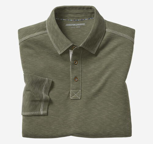 Vintage Slub Long-Sleeve Polo