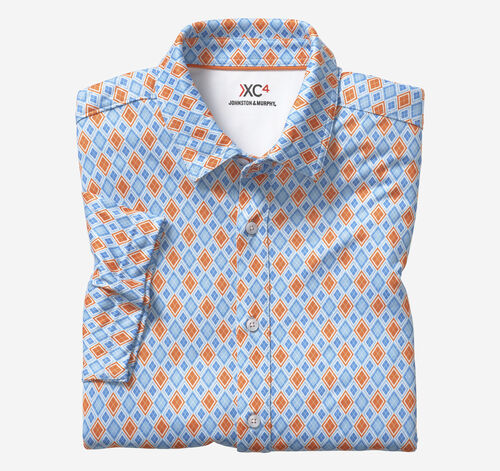 XC4® Performance Shirt - Blue/Orange Argyle