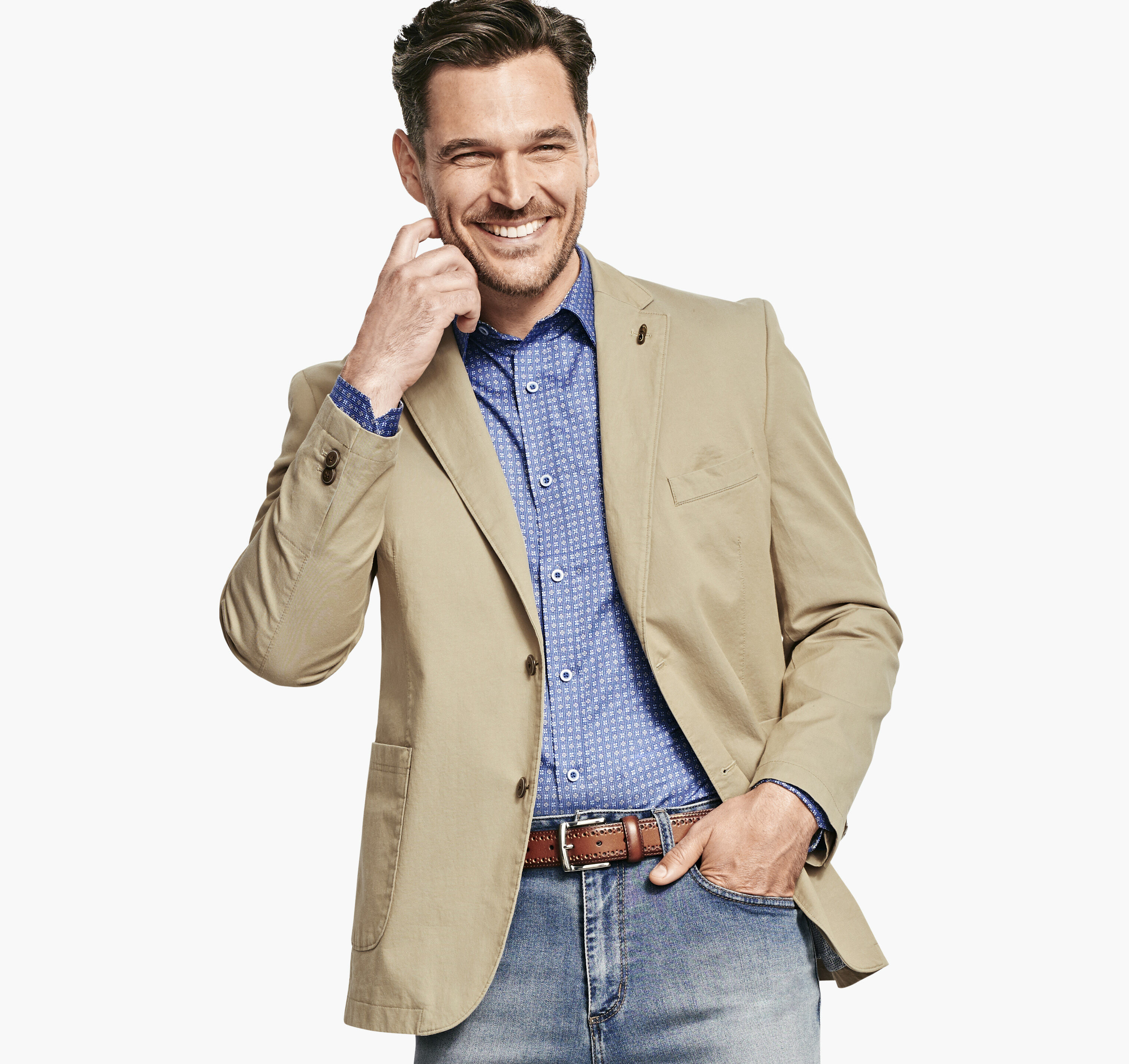 washed cotton blazer