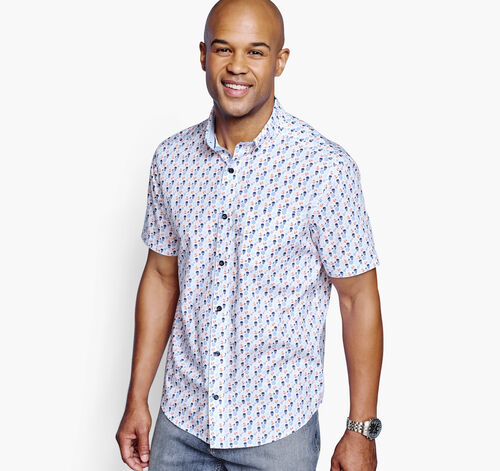 Printed Cotton Short-Sleeve Shirt