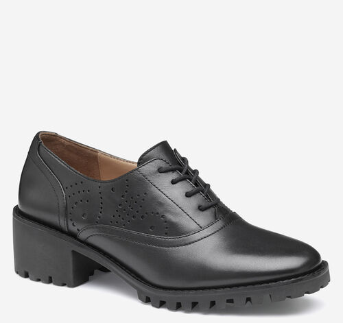 Alice Brogue Oxford - Black Glove Leather