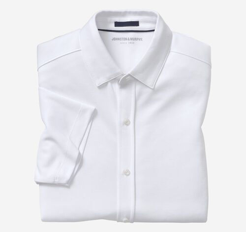 Vintage Birdseye Button-Front Shirt - White