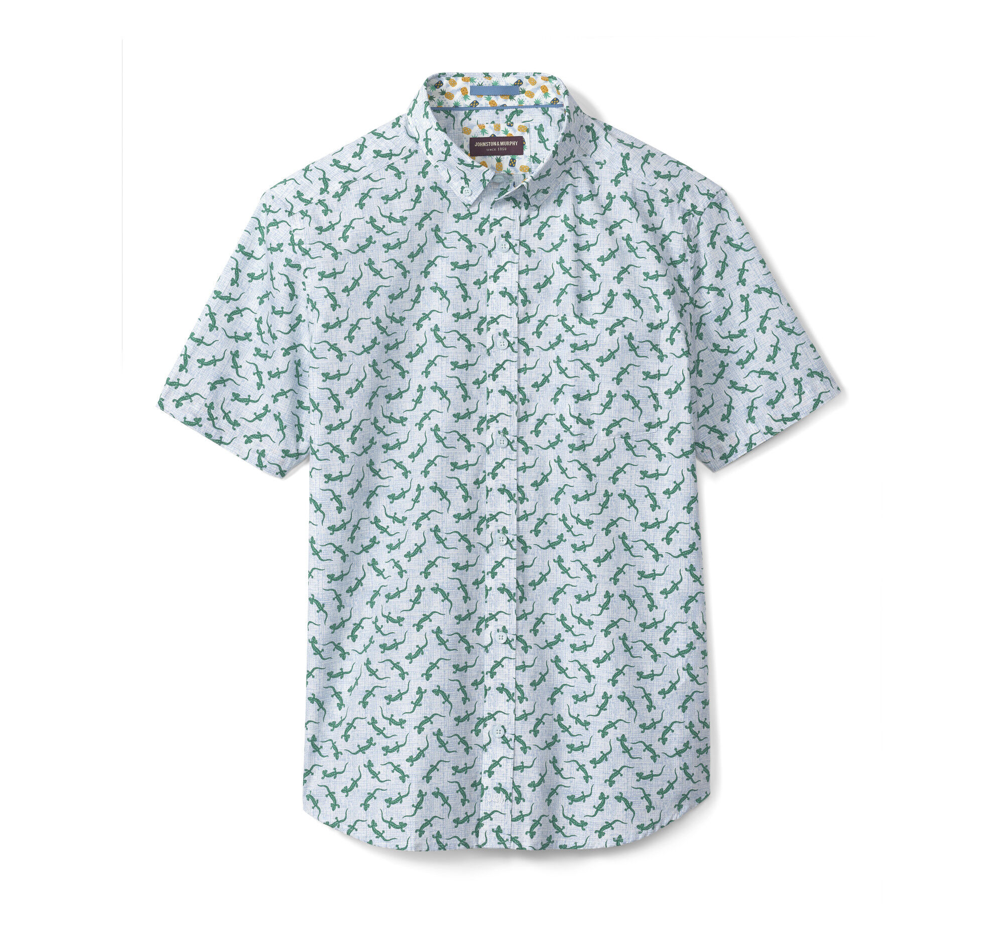 Printed Cotton Short-Sleeve Shirt | Johnston & Murphy