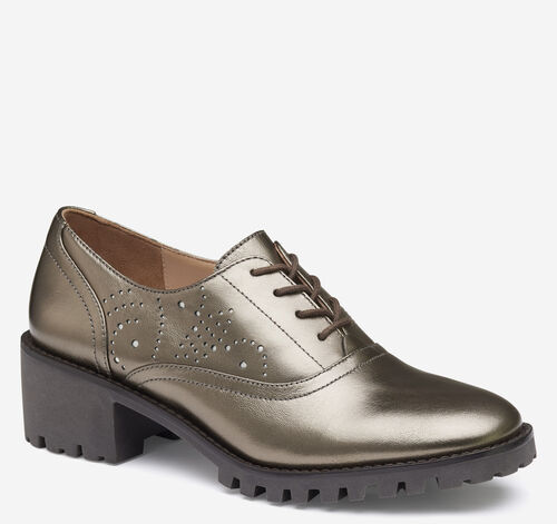 Alice Brogue Oxford - Bronze Metallic Sheepskin