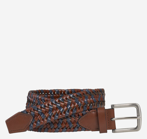 Woven Stretch-Leather Belt