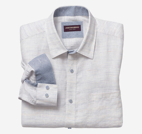 Washed Linen-Blend Shirt