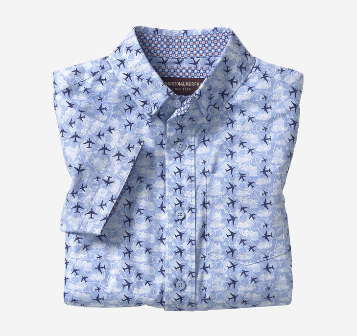 Johnston & Murphy Boys Short-Sleeve Printed Shirt. 1