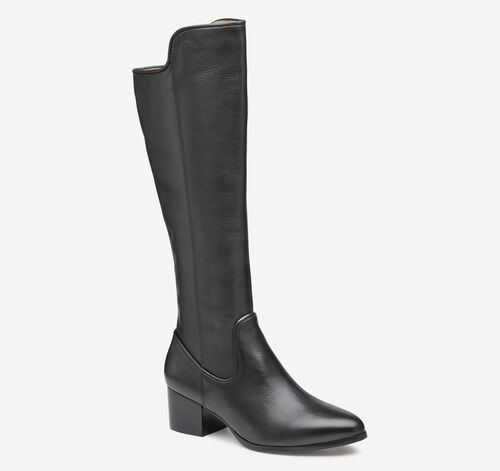 Trista Rider Boot - Black Calfskin