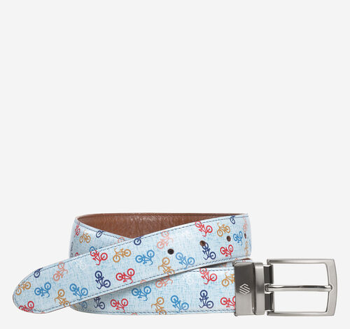 Reversible Printed Leather Belt