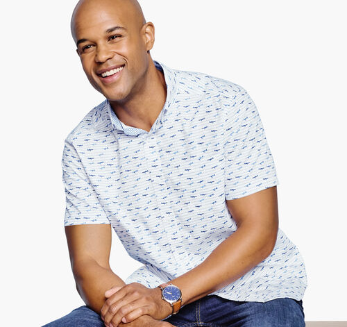 Printed Cotton Short-Sleeve Shirt