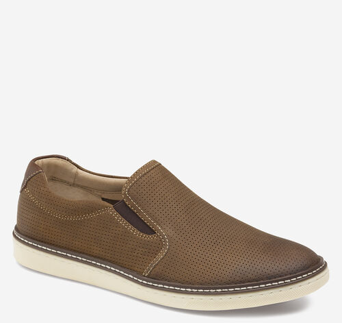 McGuffey Slip-On - Tan Perfed Oiled Leather