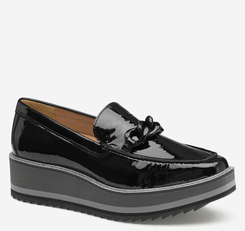 Gracelyn Chain Loafer - Black Patent Leather