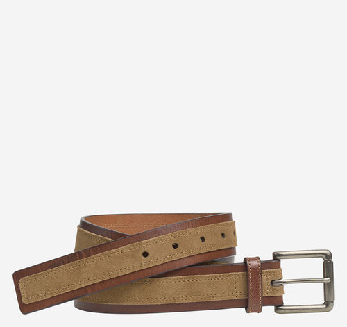 Suede Overlay Belt - Brown/Camel