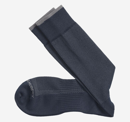 First In Comfort Classic Pin Dot Socks - Navy