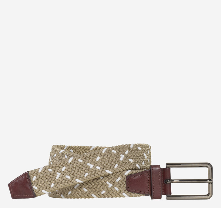 Johnston & Murphy Woven Stretch-Knit Belt. 1