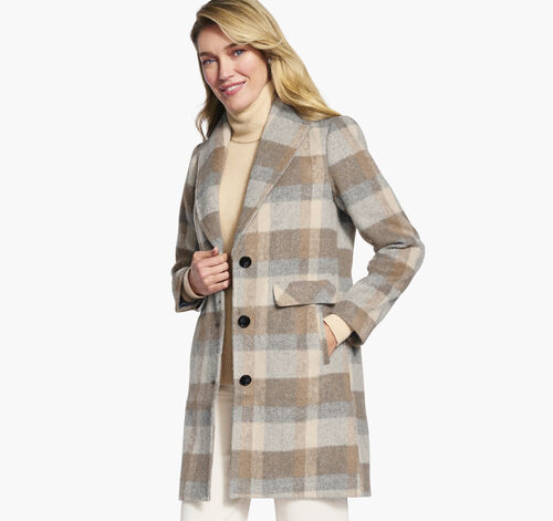 Shawl Collar Plaid Coat