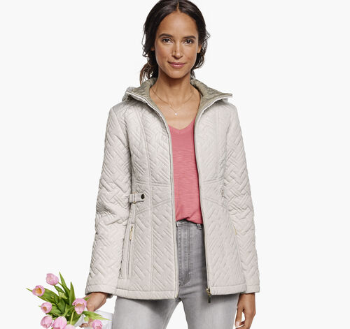 Mixed Quilted Jacket - Storm Cloud