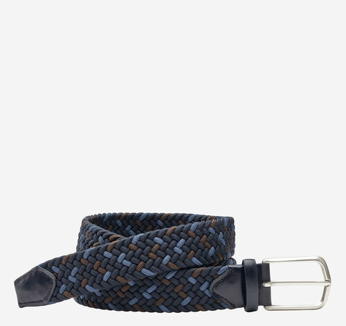 Woven Stretch-Knit Belt - Blue Multi