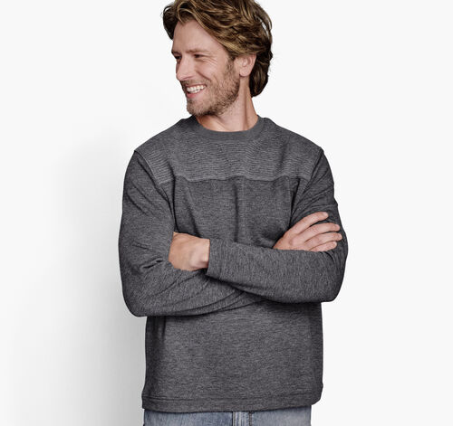 Ribbed Crew Pullover - Charcoal