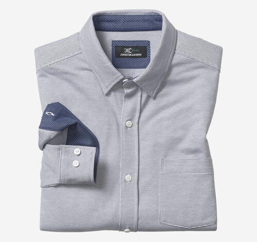 XC Flex® Stretch Long-Sleeve Shirt - Navy Micro Dot