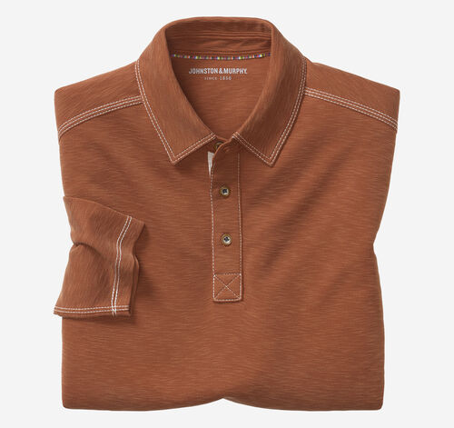 Vintage Slub Long-Sleeve Polo