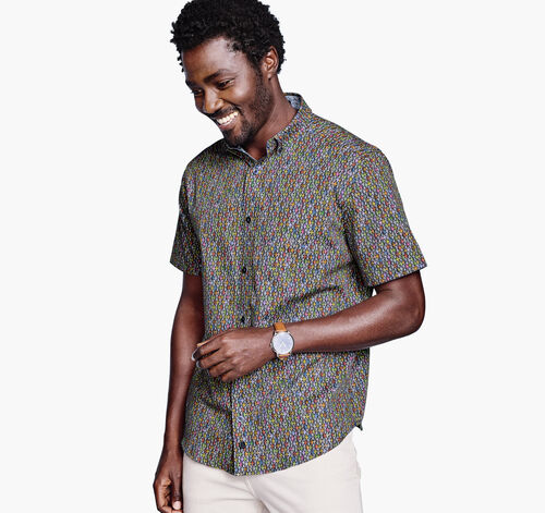 Printed Cotton Short-Sleeve Shirt