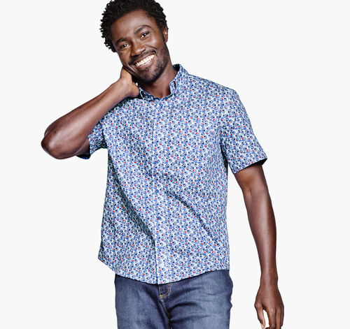 Textured Cotton Short-Sleeve Shirt