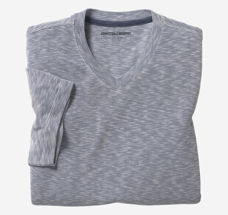 Johnston & Murphy Vintage Slub V-Neck Tee. 1 Johnston & Murphy Vintage Slub V-Neck Tee. 1