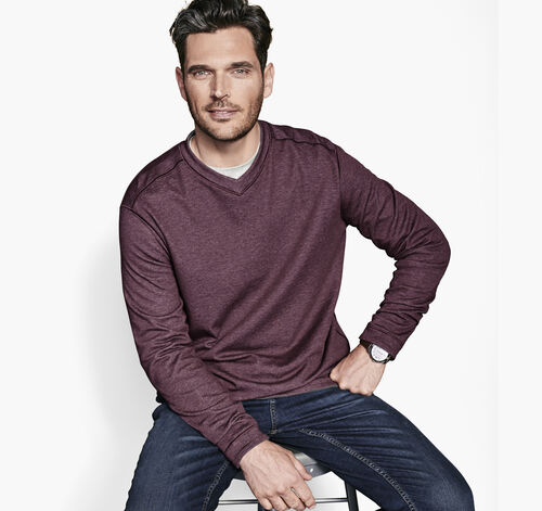 Reversible Long-Sleeve V-Neck