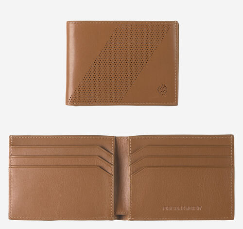 Richmond Perforated Billfold Wallet - Tan
