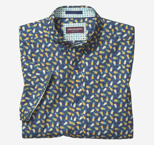 Printed Cotton Short-Sleeve Shirt