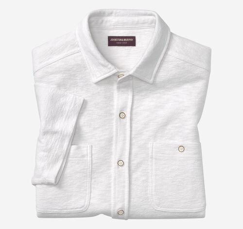 Double Pocket Knit Shirt - White