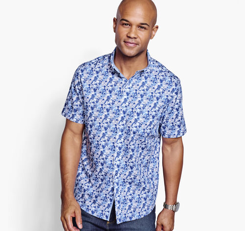 Printed Cotton Short-Sleeve Shirt