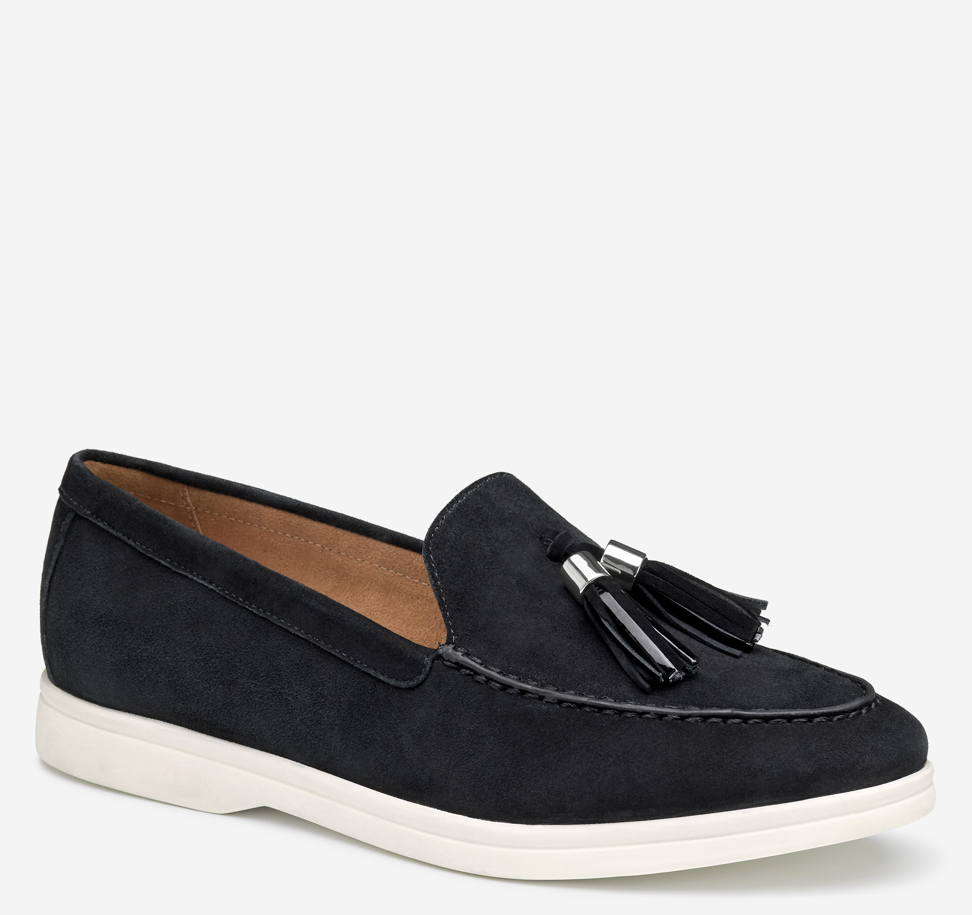 Black nubuck tassel loafers deals